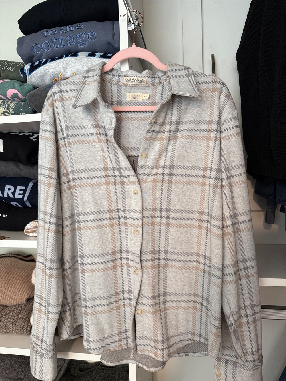 Faherty Beige, Gray & Cream Plaid Legend Shirt